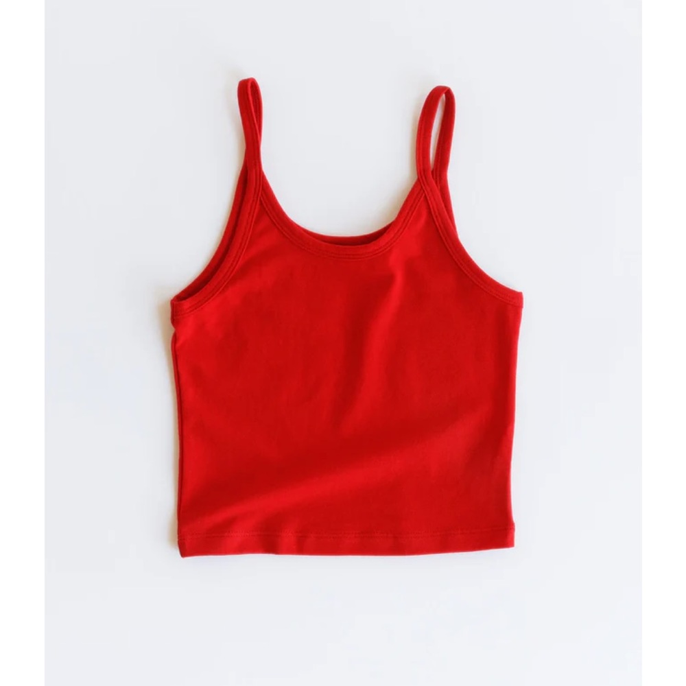 cherry red arq crop tank